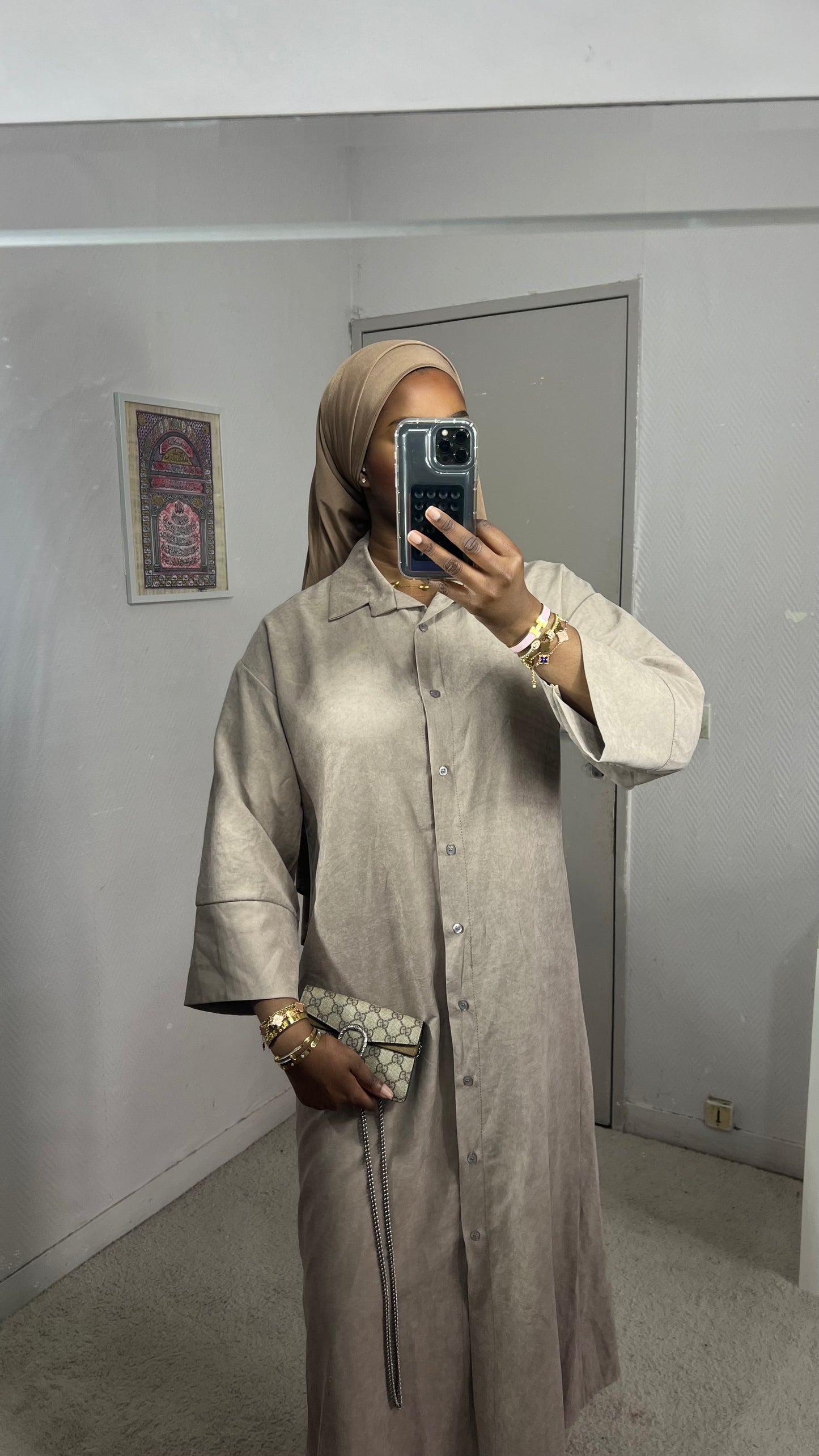 Robe chemise effet daim