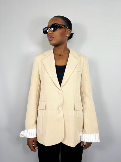 Blazer bimatière [beige]