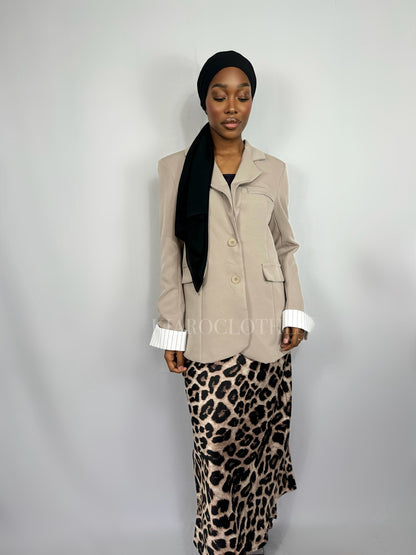 Blazer bimatière [light taupe]