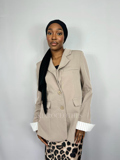 Blazer bimatière [light taupe]