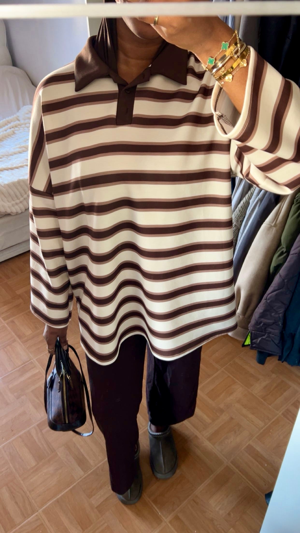 Polo à rayures [Nude]