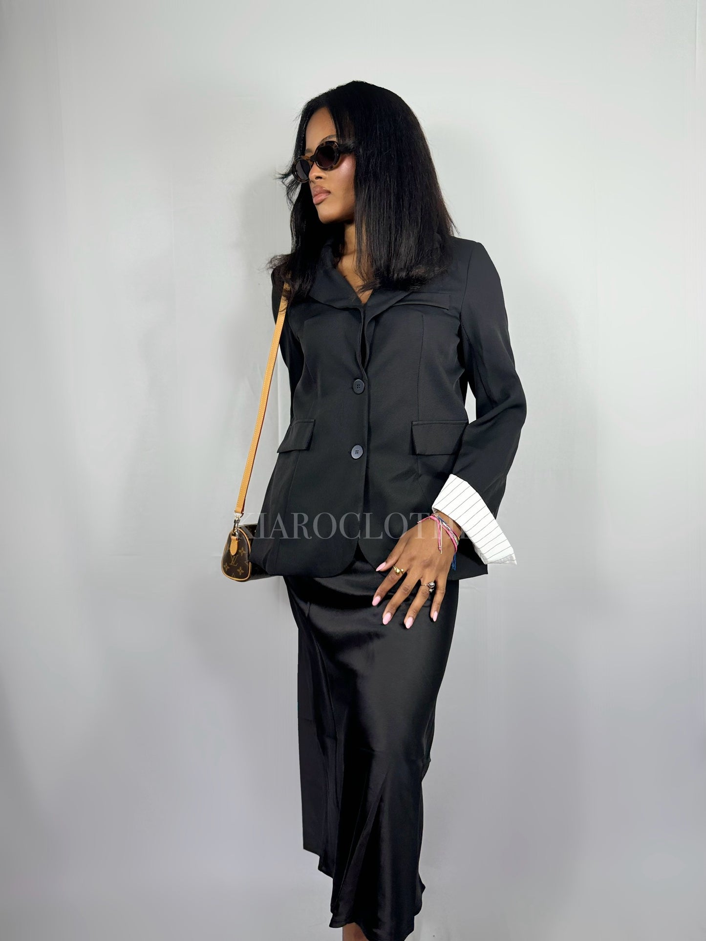 Blazer bimatière [noir]