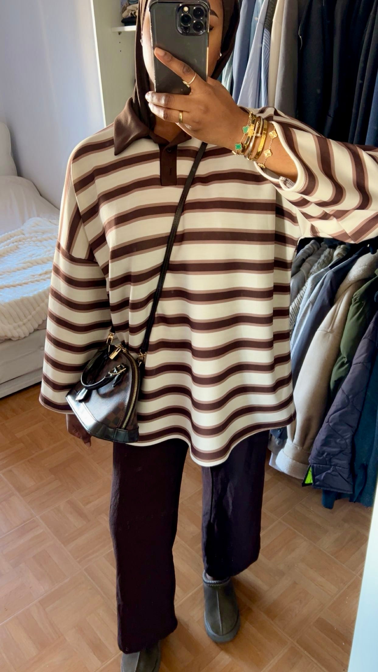 Polo à rayures [Nude]