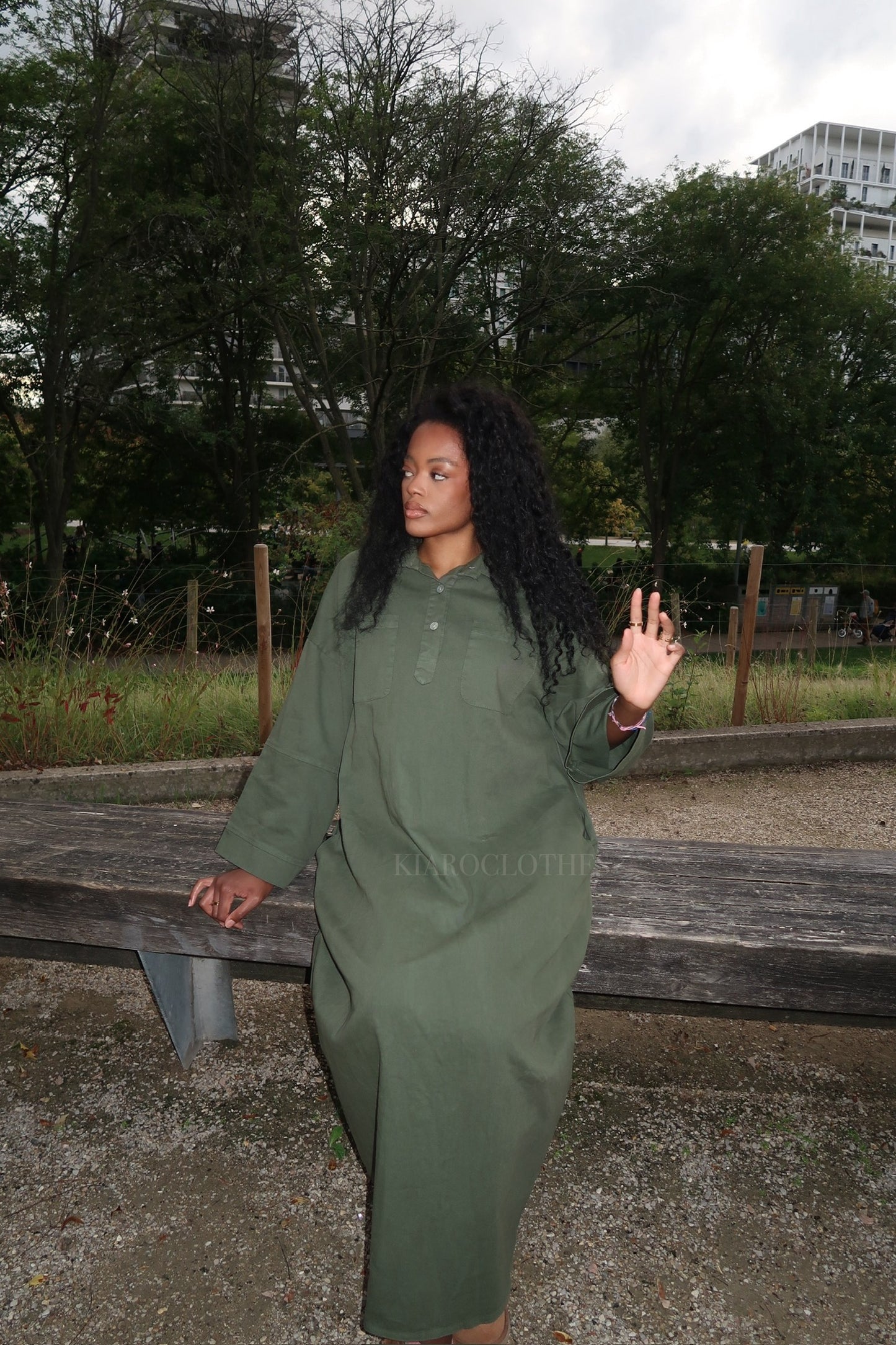 Robe en jean [Kaki]