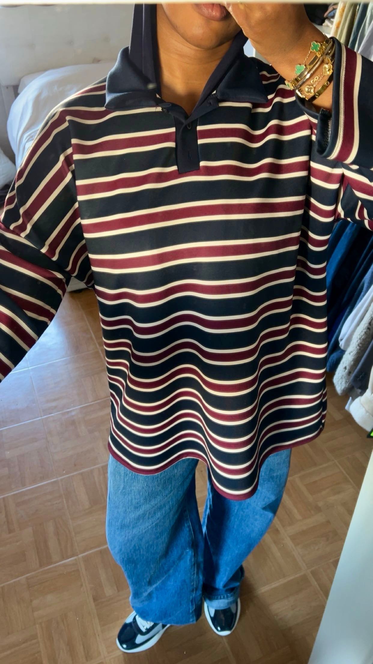 Polo à rayures [Bleu]