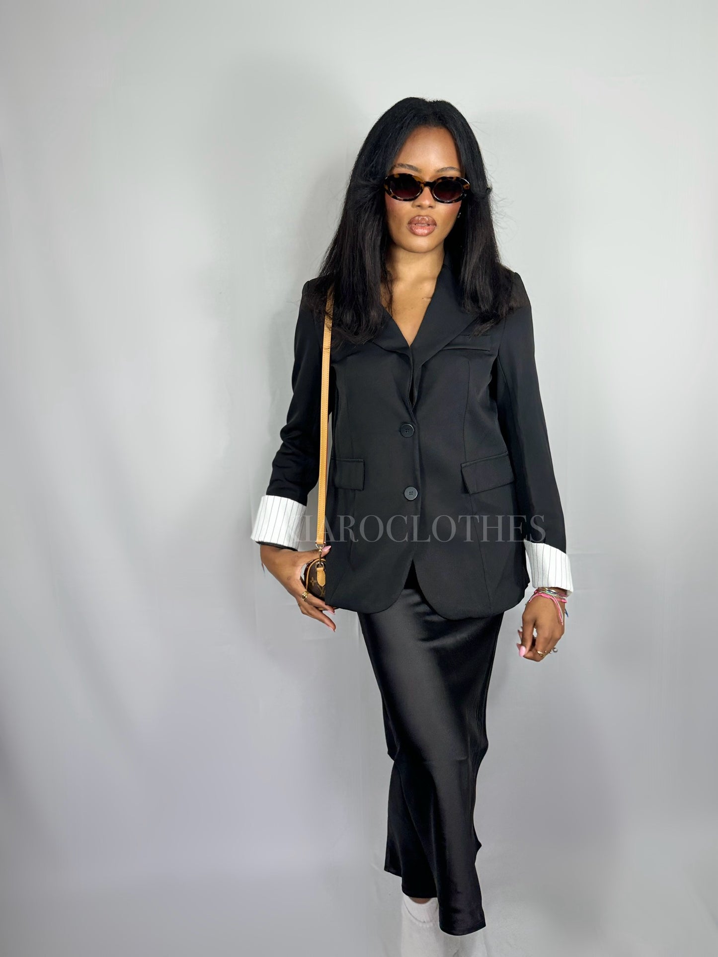 Blazer bimatière [noir]