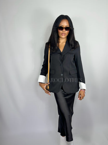 Blazer bimatière [noir]