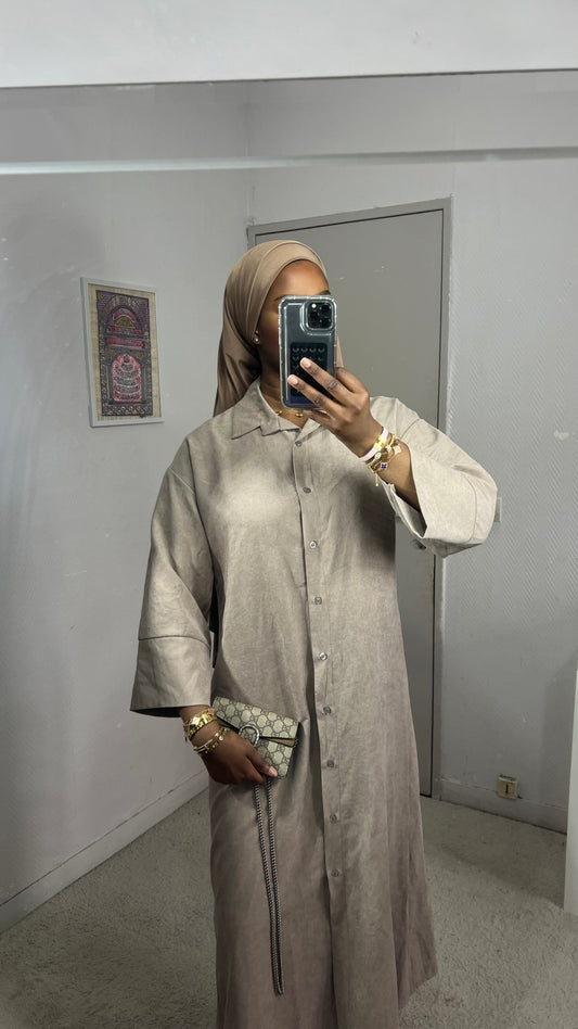 Robe chemise effet daim