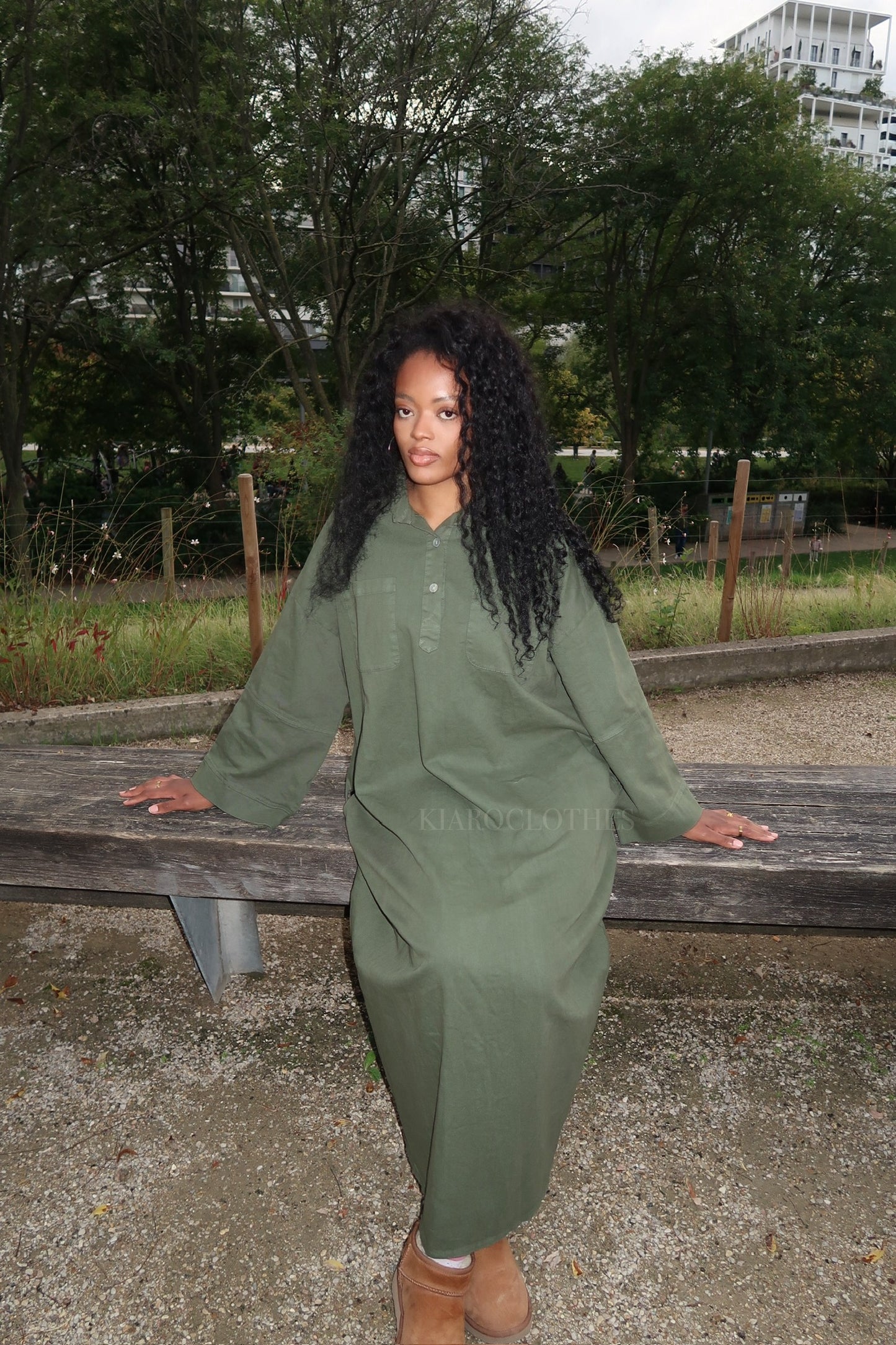 Robe en jean [Kaki]