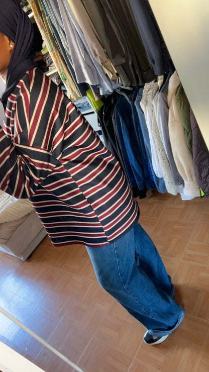 Polo à rayures [Bleu]